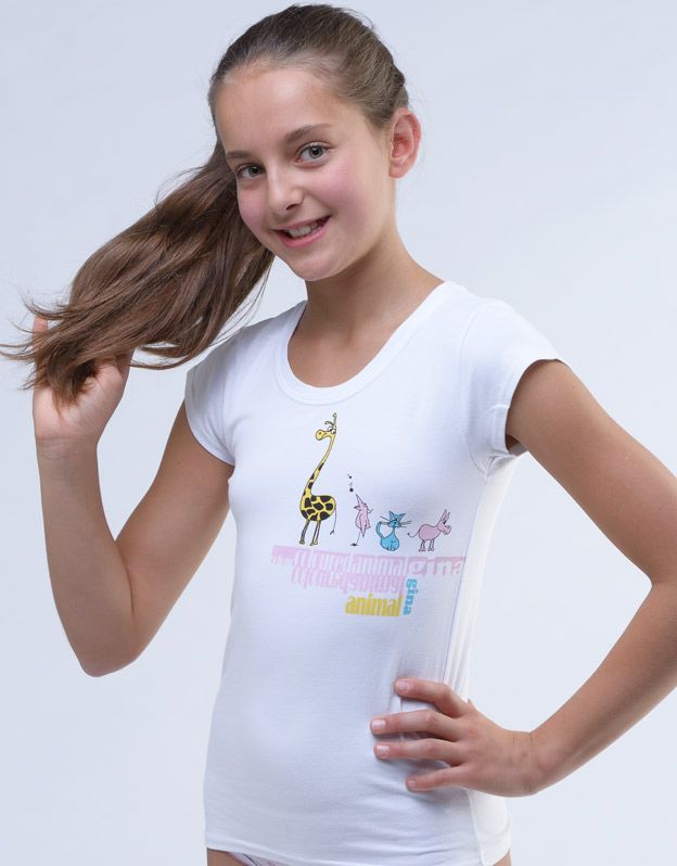 GINA dětské tričko s krátkým rukávem dívčí, krátký rukáv, šité, s potiskem Disco VI 28003P