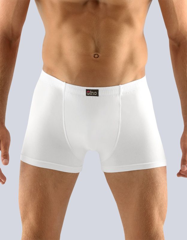 GINA pánské boxerky s kratší nohavičkou, kratší nohavička, šité, jednobarevné 73064P - bílá 50/52