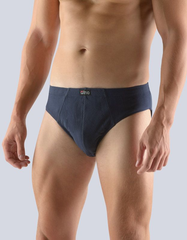 GINA pánské slipy klasické, širší bok, šité, jednobarevné 71055P -