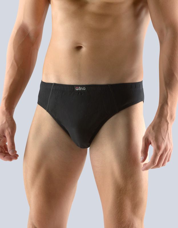 GINA pánské slipy s úzkým bokem, úzký bok, šité, s potiskem, jednobarevné 70058P -