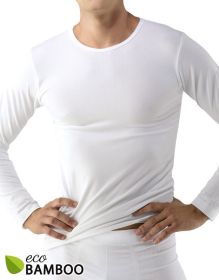 GINA pánské tričko s dlouhým rukávem, dlouhý rukáv, bezešvé Eco Bamboo 58007P | bílá L/XL, bílá M/L, bílá S/M, černá L/XL, černá S/M
