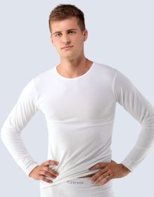 GINA pánské tričko s dlouhým rukávem, dlouhý rukáv, bezešvé, jednobarevné Bamboo PureLine 58004P | bílá L/XL, bílá M/L, bílá S/M, bílá XL/XXL, černá L/XL, černá M/L, černá S/M, černá XL/XXL