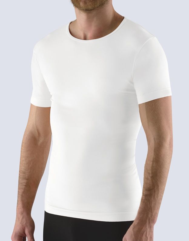 GINA pánské tričko s krátkým rukávem, krátký rukáv, bezešvé, jednobarevné Bamboo Soft 58009P
