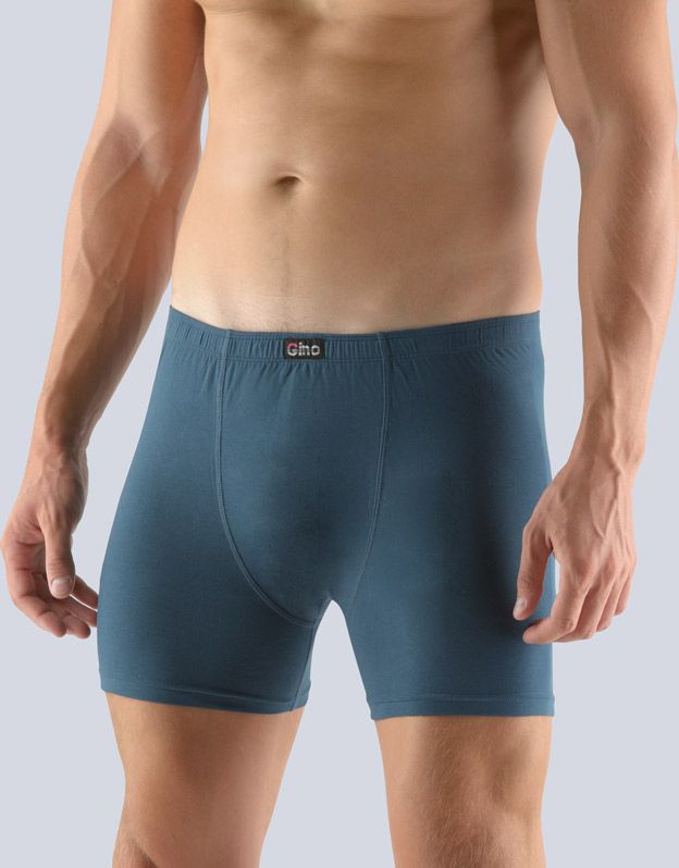 GINA pánské boxerky s delší nohavičkou, delší nohavička, šité, jednobarevné 74086P -