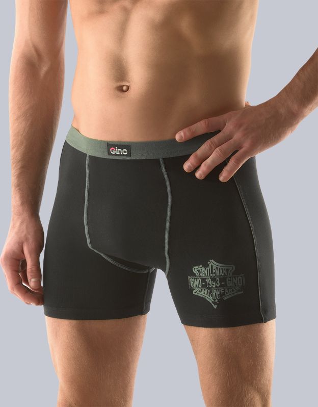 GINA pánské boxerky s delší nohavičkou, delší nohavička, šité, s potiskem Max III 74071P -