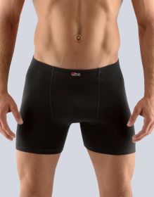 GINA pánské boxerky s delší nohavičkou, delší nohavička, šité, jednobarevné 74090P - černá 54/56