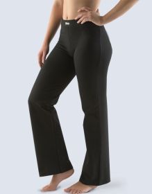 GINA dámské kalhoty dlouhé široké základní délka, šité, klasické, jednobarevné  96010P | černá M