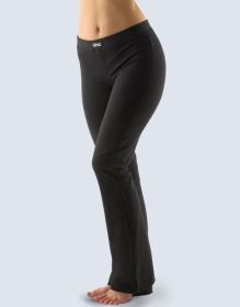 GINA dámské kalhoty zvonové základní délka, dlouhé, šité, klasické, jednobarevné 96001P - černá M