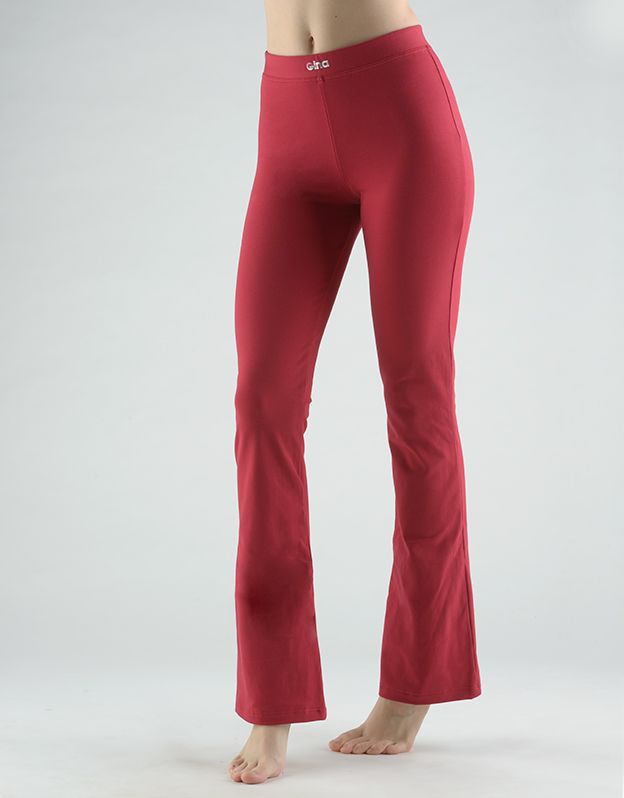 GINA dámské kalhoty zvonové základní délka, dlouhé, šité, klasické, jednobarevné 96001P - vínová XXL