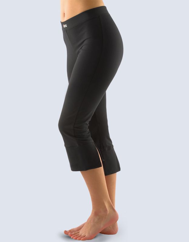 GINA dámské legíny 7/8 délka, 7/8 kalhoty, šité, klasické, jednobarevné 95004P - černá L