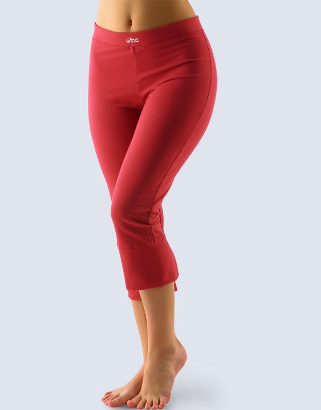 GINA dámské legíny 7/8 délka, 7/8 kalhoty, šité, klasické, jednobarevné 95004P - třešňová XL