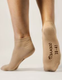 GINA dámské ponožky kotníčkové, bezešvé, jednobarevné Bambusové ponožky 82002P