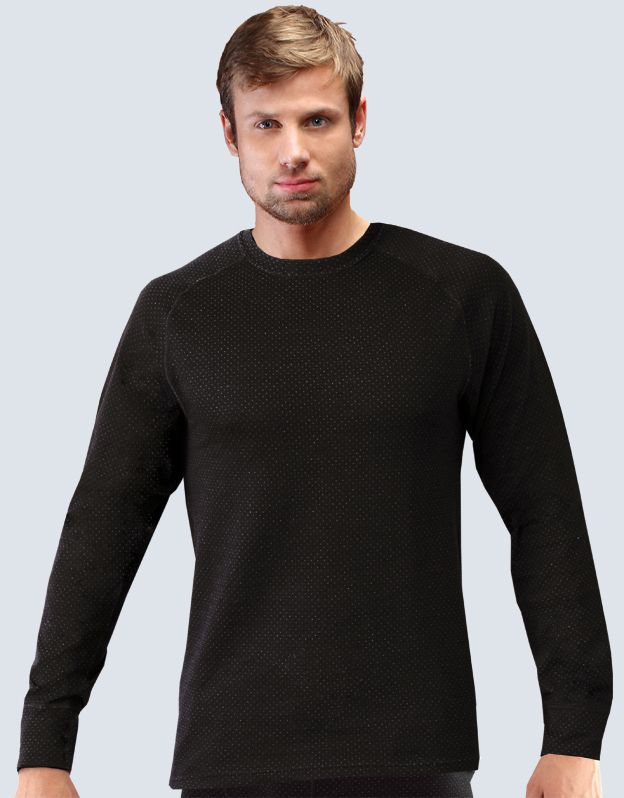 GINA dámské tričko s dlouhým rukávem uni, dlouhý rukáv, šité, jednobarevné Merino Thermolite 88014P - černá šedá M
