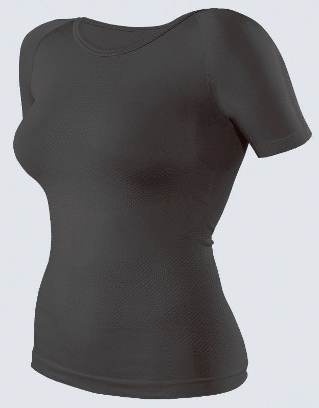 GINA dámské tričko s krátkým rukávem dámské, krátký rukáv, bezešvé, s potiskem, jednobarevné Polyamid 88002P - onyx L/XL