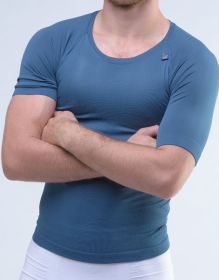 GINA pánské tričko s krátkým rukávem pánské, krátký rukáv, bezešvé, jednobarevné CoolMax 88006P | petrolejová S/M