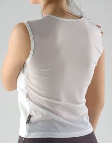 GINA dámské tričko bez rukávů, skampolo, šité, jednobarevné  98026P | bílá L, bílá M, bílá S