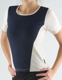 GINA dámské tričko s krátkým rukávem, krátký rukáv, šité  98040P | písková lékořice S, šedozelená lahvová S