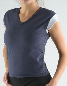 GINA dámské tričko s krátkým rukávem, krátký rukáv, šité  98010P | melta písková S, tm.popel šedobílá S