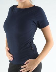 GINA dámské tričko s krátkým rukávem, krátký rukáv, šité, jednobarevné 98023P - ocelová S