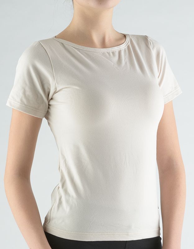 GINA dámské tričko s krátkým rukávem, krátký rukáv, šité, jednobarevné 98023P - písková S