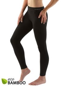 GINA dámské legíny dlouhé, bezešvé, klasické Eco Bamboo 95031P - černá M/L