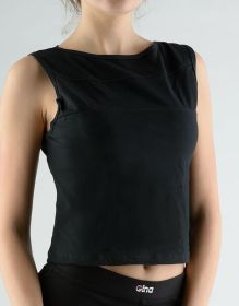 GINA dámské top tílko, širší ramínka, šité, jednobarevné  98048P | šedozelená L