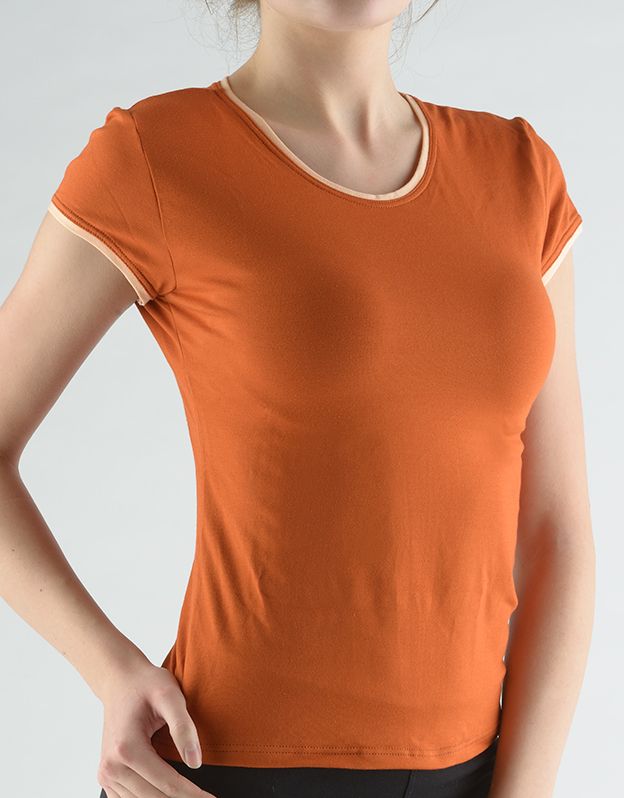 GINA dámské tričko s krátkým rukávem, krátký rukáv, šité 98061P - jantarová S