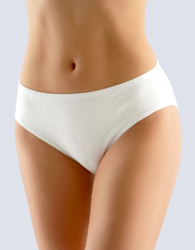 GINA dámské kalhotky klasické, širší bok, šité, jednobarevné 10225P - bílá 42/44