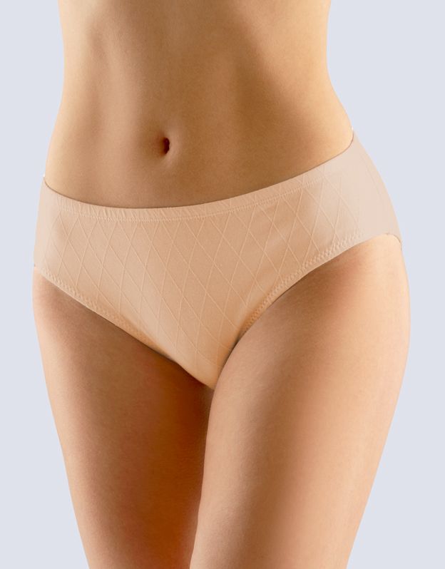 GINA dámské kalhotky klasické, širší bok, šité, jednobarevné 10225P - tělová 50/52