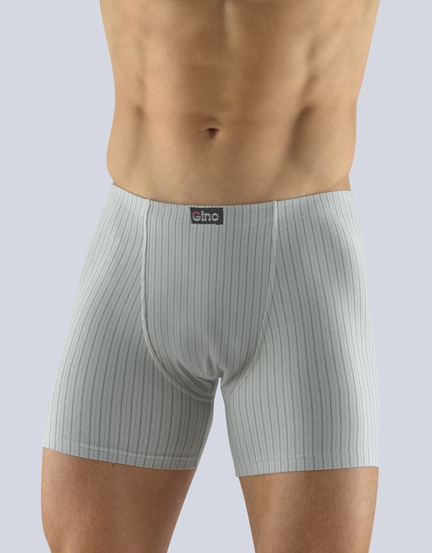 GINA pánské boxerky s delší nohavičkou, delší nohavička, šité 74124P - sv. šedá šedá 54/56