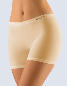 GINA dámské boxerky vyšší, kratší nohavička, bezešvé, klasické, jednobarevné Bamboo PureLine 03013P - tělová S/M