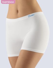 GINA dámské boxerky vyšší, kratší nohavička, bezešvé, klasické, jednobarevné Natural Bamboo  03015P | bílá dunaj L/XL, bílá dunaj M/L