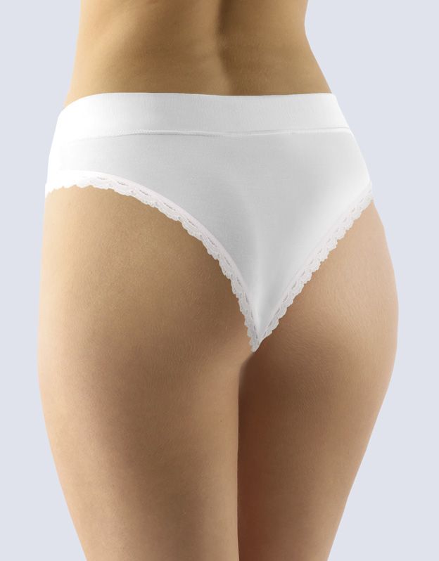GINA dámské kalhotky bokové - brazilky, šité, s krajkou, jednobarevné Disco Basic 16142P