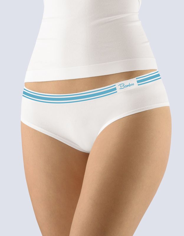 GINA dámské kalhotky francouzské, bezešvé, bokové, jednobarevné Natural Bamboo 04028P - bílá dunaj M/L