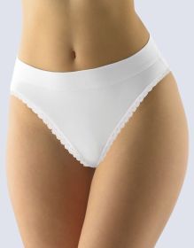 GINA dámské kalhotky klasické s úzkým bokem, úzký bok, šité, s krajkou, jednobarevné Disco Basic 10238P