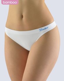 GINA dámské tanga boková, úzký bok, bezešvé, bokové, jednobarevné Natural Bamboo  05012P | bílá dunaj L/XL, bílá dunaj S/M