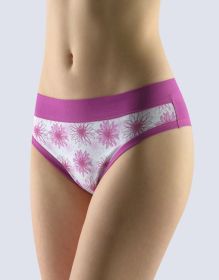 GINA dámské tanga francouzská, francouzské, šité, bokové, s potiskem Disco XIII 14143P | vínová bílá 34/36