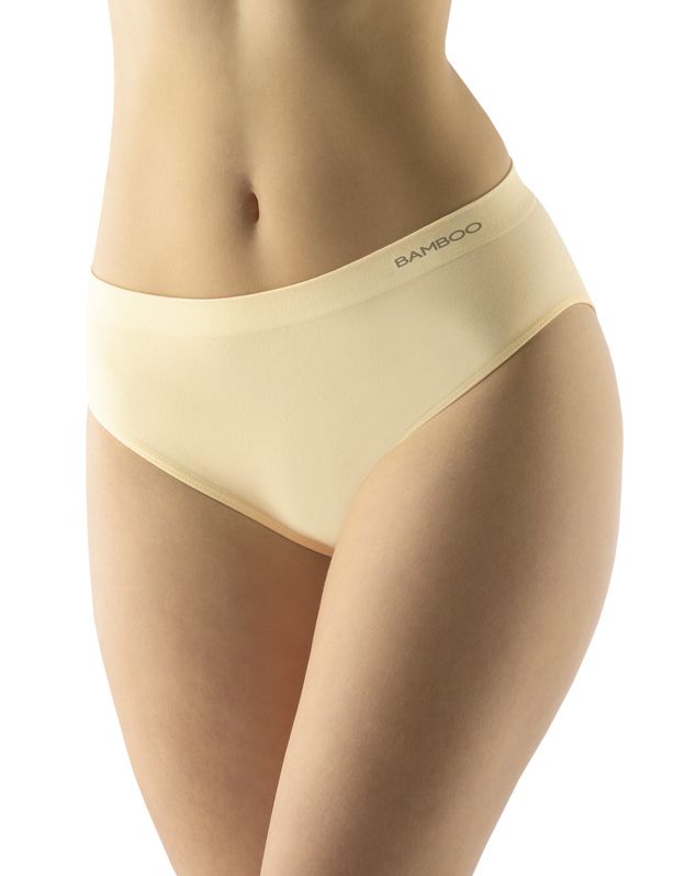 GINA dámské kalhotky klasické, širší bok, bezešvé, jednobarevné Eco Bamboo 00038P - tělová M/L