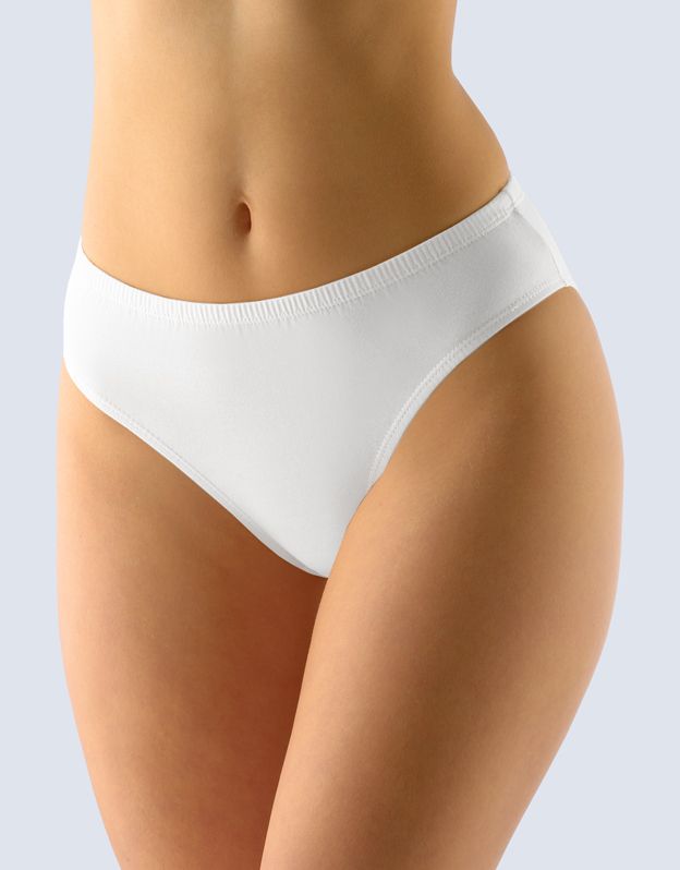 GINA dámské kalhotky klasické, širší bok, šité, jednobarevné 10206P - bílá 50/52