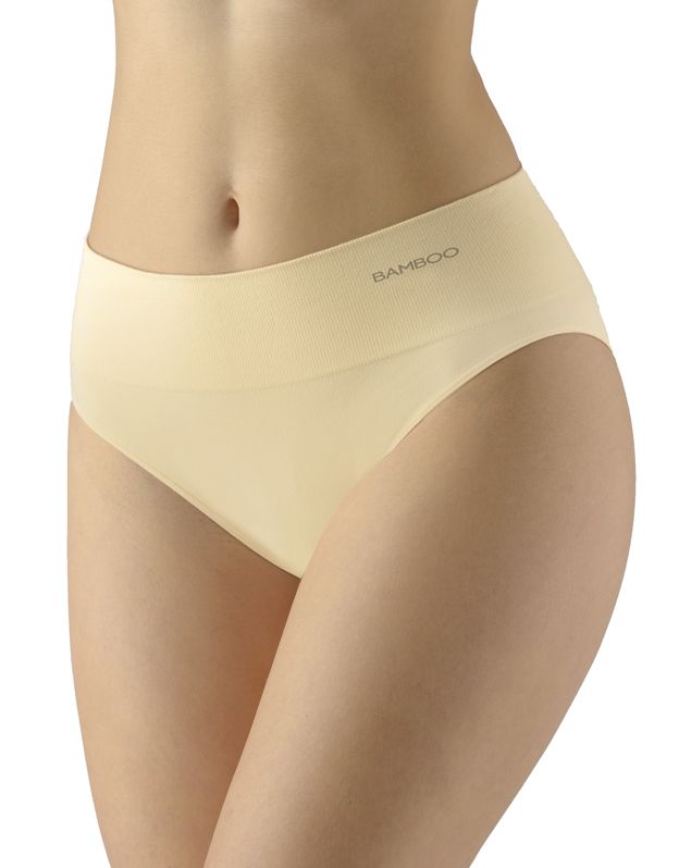 GINA dámské kalhotky klasické se širokým bokem, širší bok, bezešvé, jednobarevné Eco Bamboo 00039P - tělová L/XL
