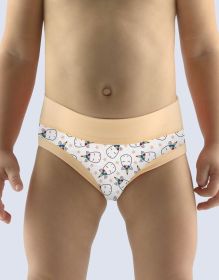 GINA dětské kalhotky klasické dívčí, úzký bok, šité, s potiskem Disco XIV 20020P | červená bílá 116/122, jogurtová bílá 116/122