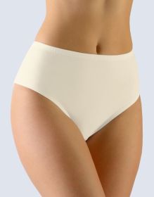 GINA dámské kalhotky klasické ve větších velikostech, větší velikosti, šité, jednobarevné  11060P | bílá 46/48, žlutobílá 46/48, žlutobílá 50/52