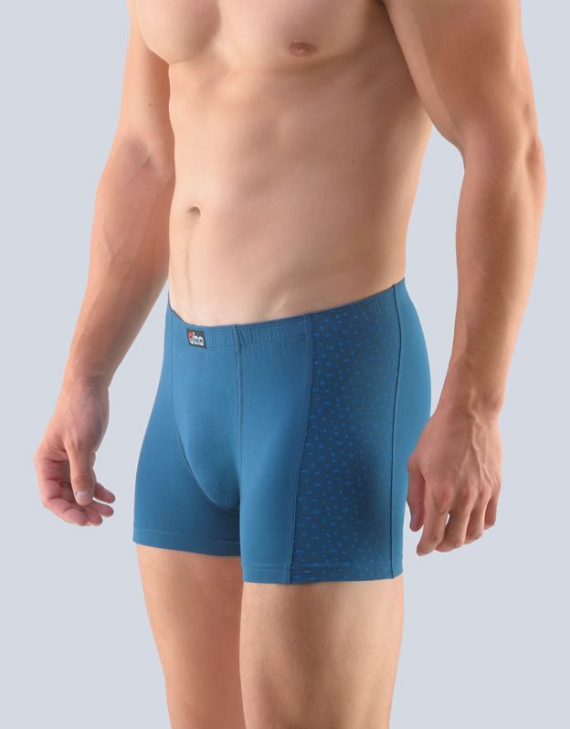 GINA pánské boxerky s kratší nohavičkou, kratší nohavička, šité, s potiskem 73103P