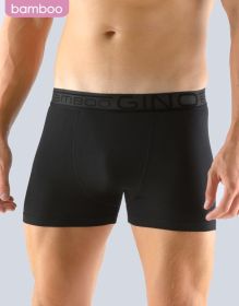 GINA pánské boxerky s kratší nohavičkou, kratší nohavička, šité, jednobarevné  73105P | černá 50/52, černá 58/60