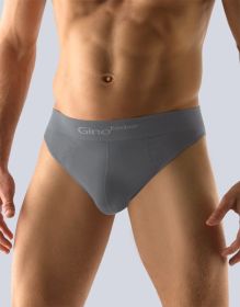 GINA pánské slipy s úzkým bokem, úzký bok, bezešvé, jednobarevné Bamboo PureLine 150003P-1 | tm. šedá XL/XXL