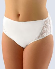 GINA dámské kalhotky klasické ve větších velikostech, větší velikosti, šité, s krajkou, jednobarevné  111055P-1 | bílá 50/52, černá 50/52