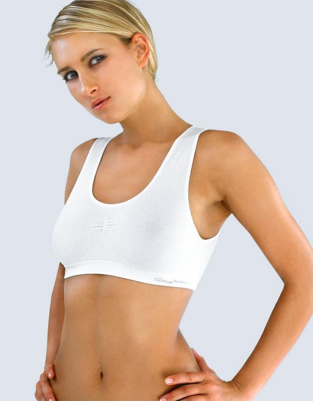GINA dámské top podprsenkový se širokými ramínky, bez kostice, bezešvé, jednobarevné Bamboo PureLine 107011P-1 - GINA 1