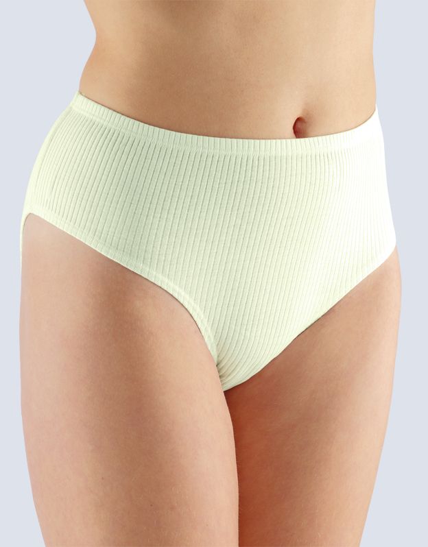 GINA dámské kalhotky klasické ve větších velikostech, větší velikosti, šité, jednobarevné 111029P-1 - žlutobílá 58/60 GINA 1