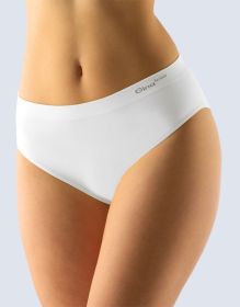 GINA dámské kalhotky klasické, širší bok, bezešvé, jednobarevné Bamboo PureLine 100019P-1 | bílá S/M 
