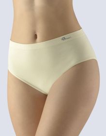 GINA dámské kalhotky klasické ve větších velikostech, větší velikosti, bezešvé, jednobarevné Bamboo Soft 101003P-1 | bílá L/XL